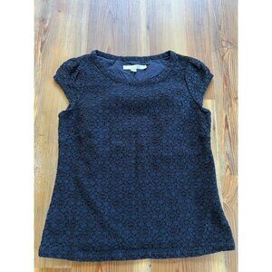 Boden 2 Blue Floral Lace Cap Sleeve Blouse Top Classic Preppy‎ Shell Lined